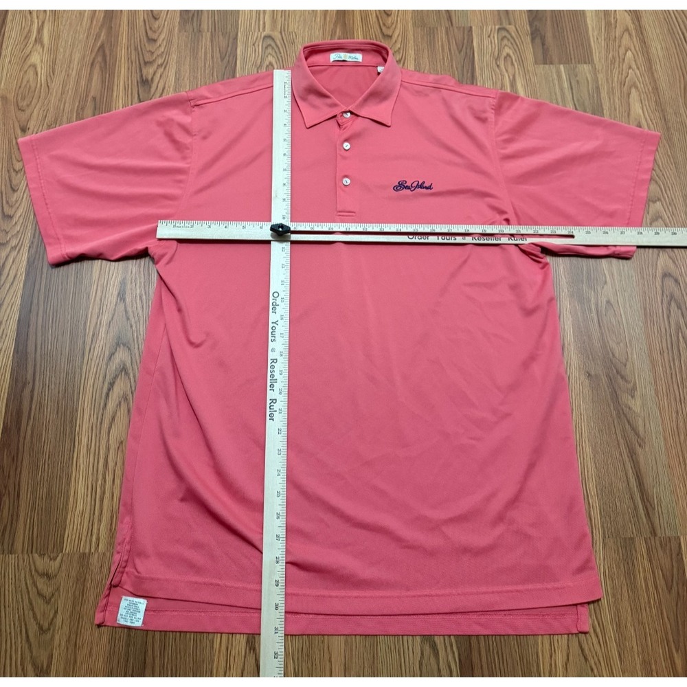 Peter Millar Polo Shirt Mens XL Sea Island Performance Knit Pink Golf - Picture 9 of 10